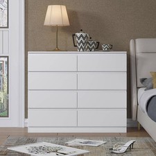 Matt White 8 Drawer Chest of