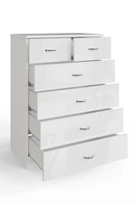 HARMIN Luxury White 6 Drawer