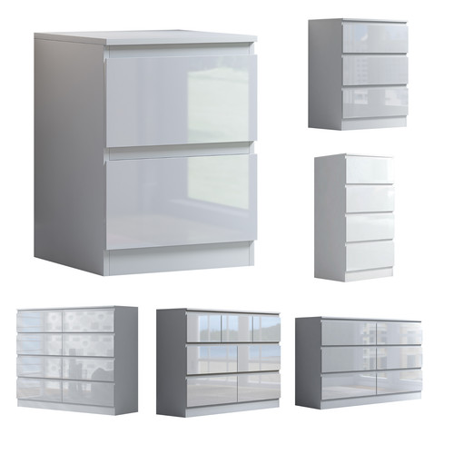 White gloss chest drawers - of,